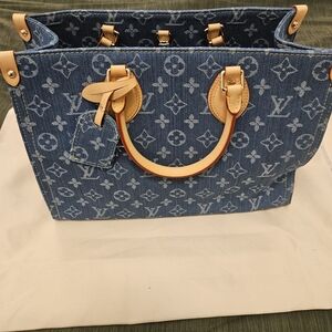 MM Blue Monogram Denim Tote